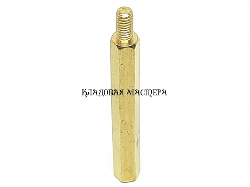 Стійка латунна M3*34+6 фото 1