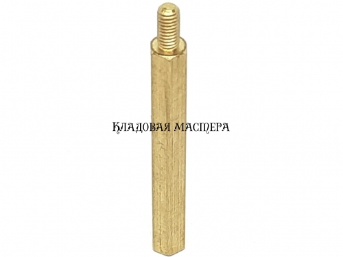 Стійка латунна M3*36+6 фото 1