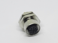 Гнездо панельное M12 4P мама тип A