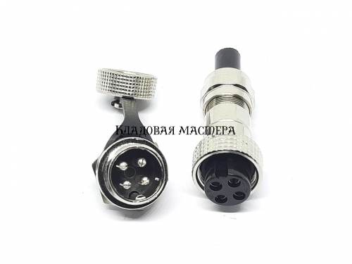 Разъем GX16-4 PIN IP67, пара фото 1