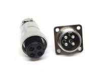 Разъем GX16-4 PIN с квадратным фланцем, пара Разъем GX16-4 PIN с квадратным фланцем, пара