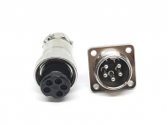Разъем GX16-5 PIN с квадратным фланцем, пара Разъем GX16-5 PIN с квадратным фланцем, пара
