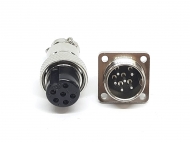 Разъем GX16-6 PIN с квадратным фланцем, пара