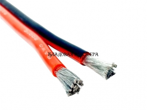 Силиконовый провод 2x8AWG красный-черный 2 жильный фото 1