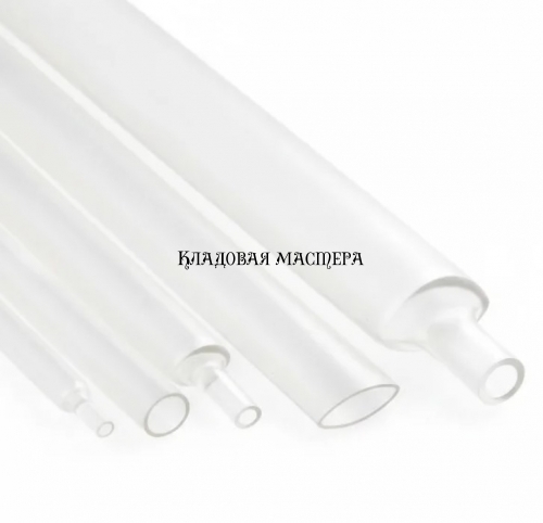 Термоусадочная трубка Woer 2,0/1,0 мм 1м, прозрачная фото 1