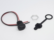 Гніздо USB type-C чорне з дротами 2pin панельне