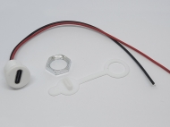 Гнездо USB type-C белое с проводами 2pin панельное