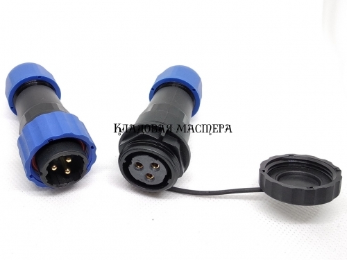 Герметичный разъем SD20-3 PIN, IP68 Соединительный фото 1 Герметичный разъем SD20-3 PIN, IP68 Соединительный фото 1